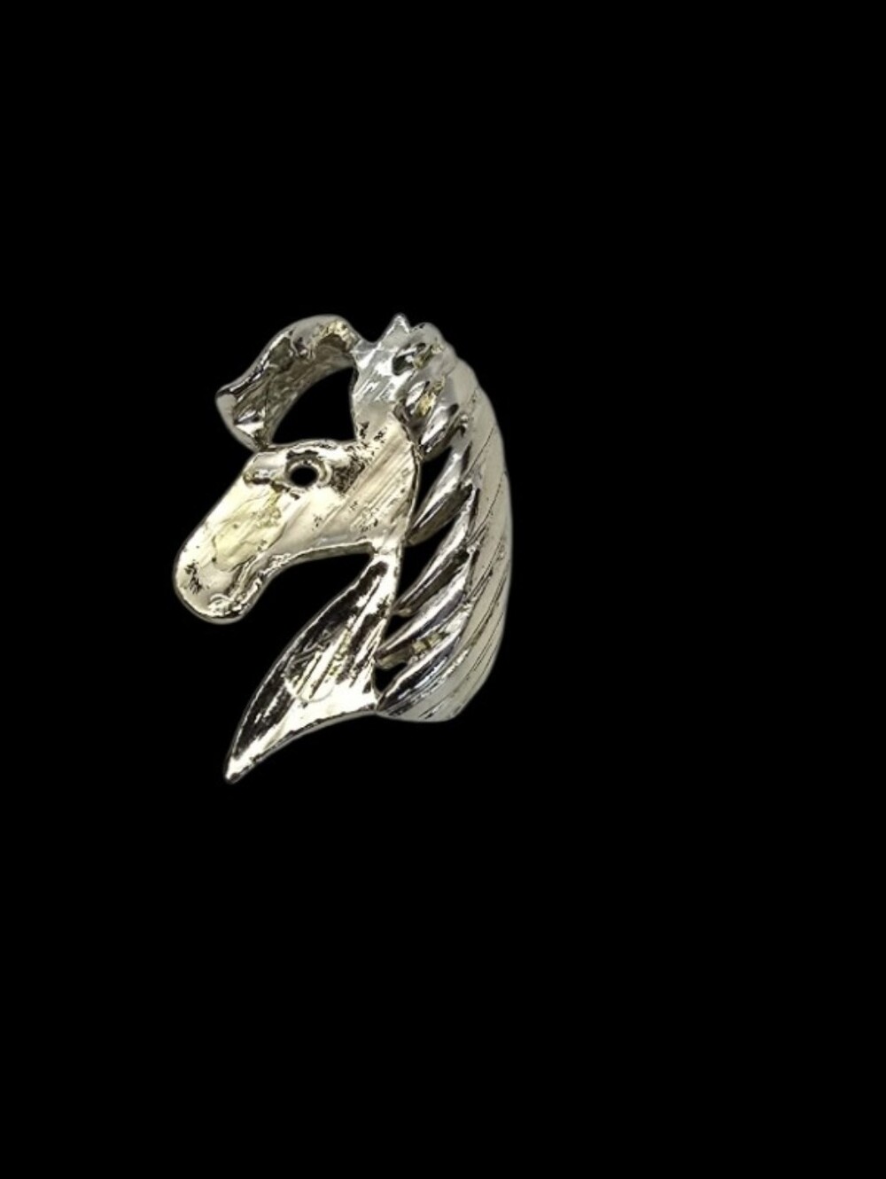 Vintage Gold-Tone Horse Head Pendant Necklace
